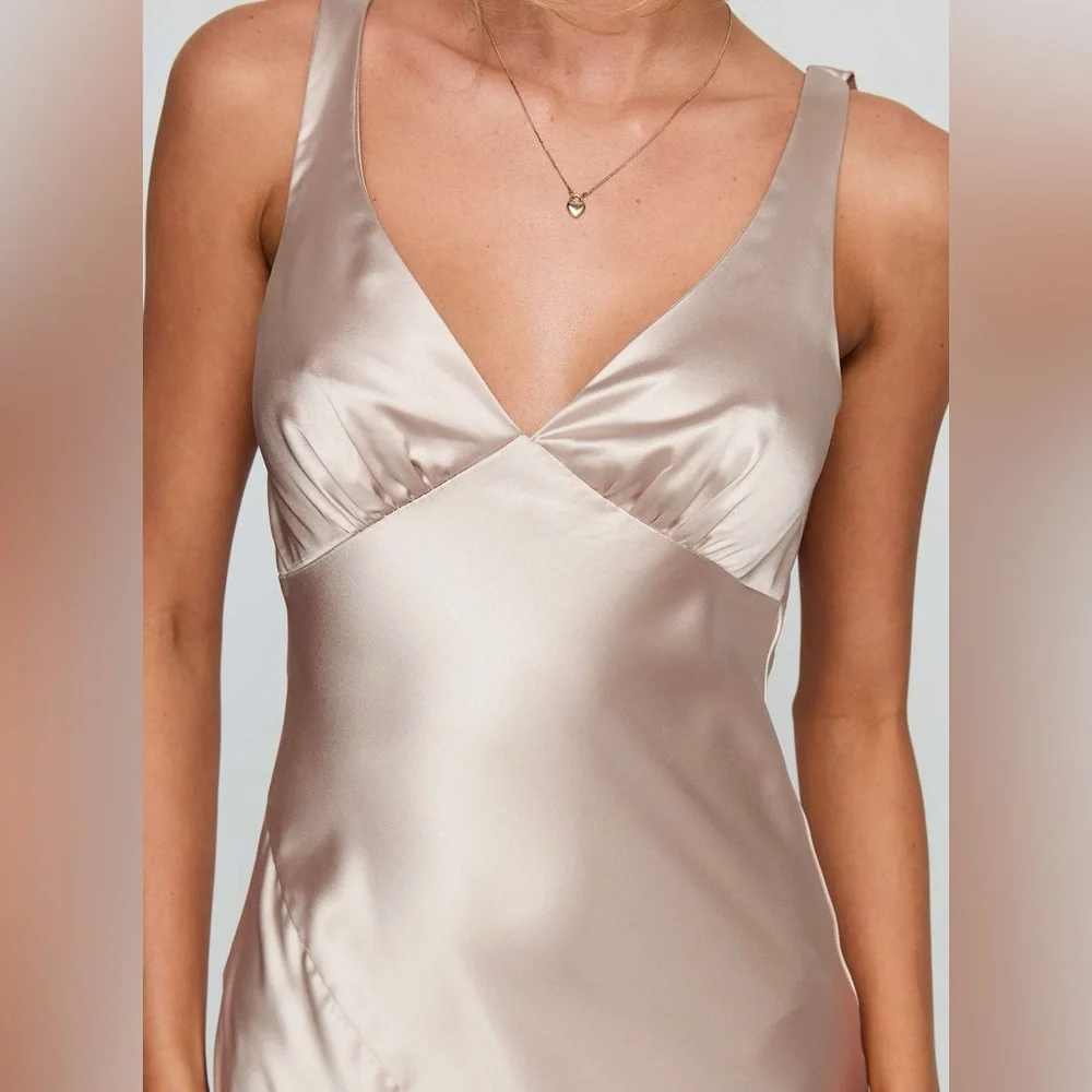 Princess Polly Northern Star Maxi Dress – Champagne | US 0 | Like New - Picture 3 of 9